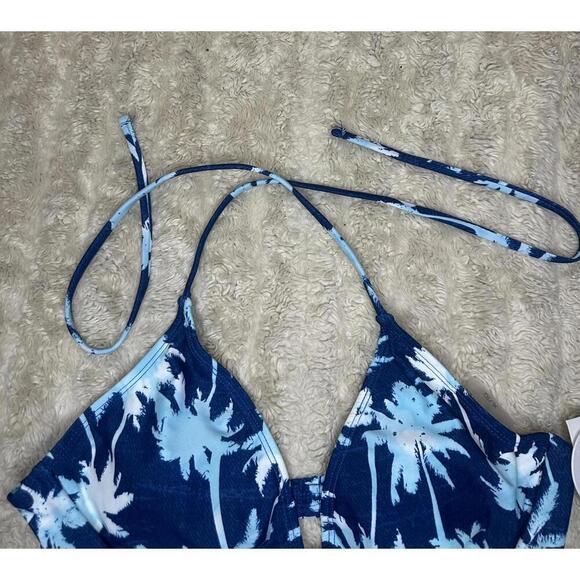 Hot Water tropical underwire triangle bra and string bikini set Size L/M - Picture 5 of 11